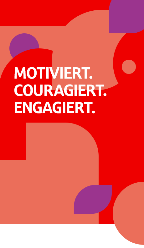 "Motiviert. Couragiert. Engagiert." - Textbox | Sparkasse Hannover
